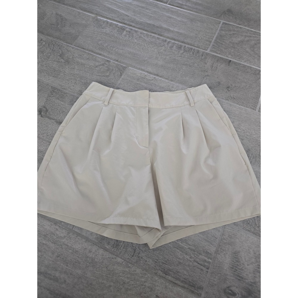 Calia Womens Beige Pleated Trousers Athletic Shorts Size Small High Rise Tan